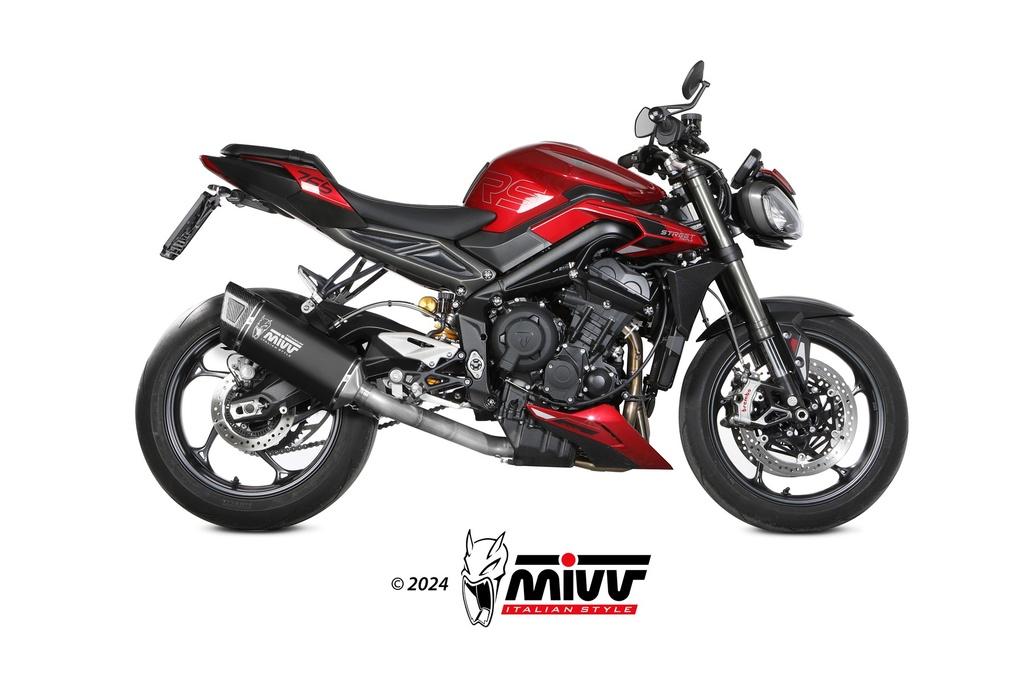 MIVV FULL SYSTEM 3x1 SR-1 BLACK TITANIUM TRIUMPH STREET TRIPLE 765 R / RS 2023-24