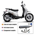 Escape Urban para: Aprilia SR Motard 125 / Derbi Boulevard 4T 125 - Sonar 125 / Piaggio Fly 125 - Liberty 125/200 - Typhon 125 - X8 (air cooled) 125