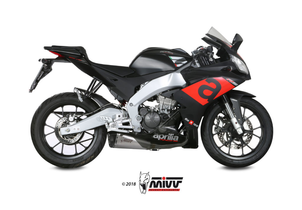 [A.011.LDRX] Mivv Slip-On Delta Race St. Steel Aprilia RS 125 (4 stroke) 2017-20