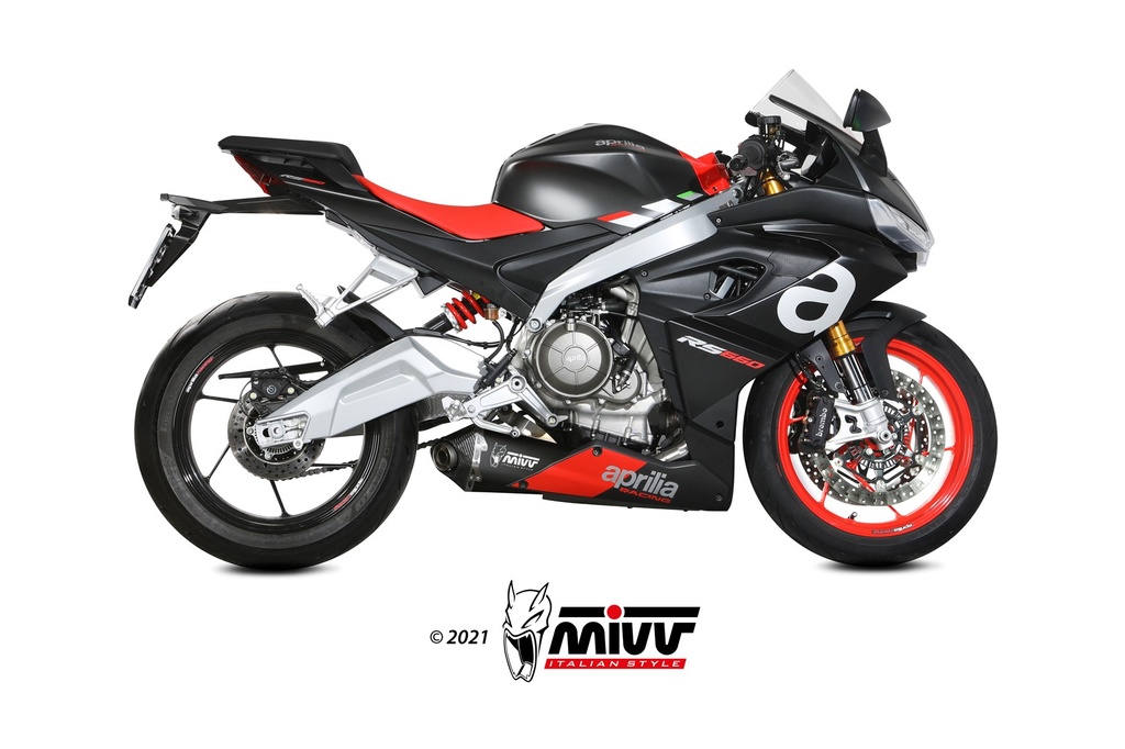 [A.014.LDRB] Mivv Full system 2x1 Delta Race black Aprilia RS 660 2020-24 / Tuono 660 2021-23