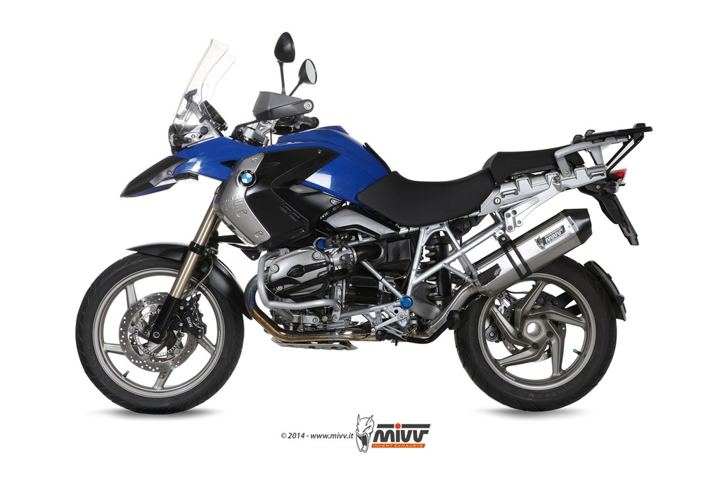 [B.002.LRX] Mivv Slip-On Speed edge St. Steel con tapa carbono BMW R 1200 GS / Adventure 2004-07