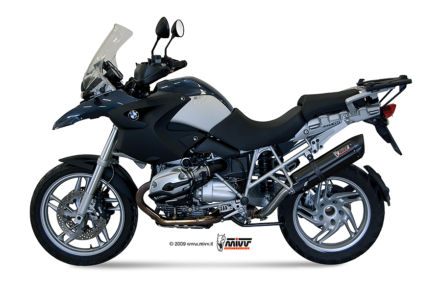 [B.004.L9] Mivv Slip-On Suono black con tapa carbono BMW R 1200 GS / Adventure 2008-09