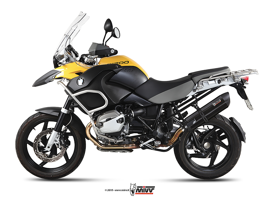 [B.012.L9] Mivv Slip-On Suono black con tapa carbono BMW R 1200 GS / Adventure 2010-12