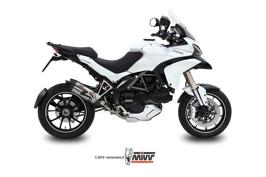 [D.027.L7] Mivv Slip-On Suono St. Steel con tapa carbono Ducati Multistrada 1200 2010-14