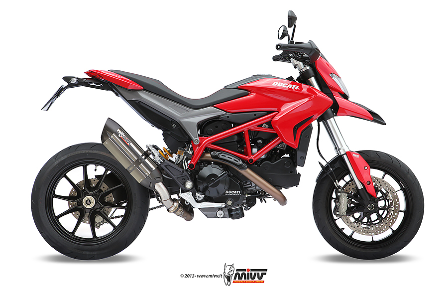 [D.029.L7] Mivv Slip-On Suono St. Steel con tapa carbono Ducati Hypermotard 821 / Hyperstrada 821 2013-15