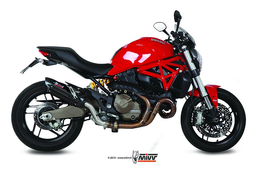 [D.030.L9] Mivv Slip-On Suono black con tapa carbono Ducati Monster 821 2014-17