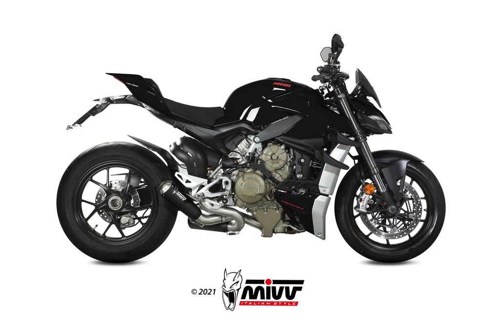 [D.047.SC4B] Mivv 2 Slip-On X-M1 black Ducati Streetfighter V4 2020-22