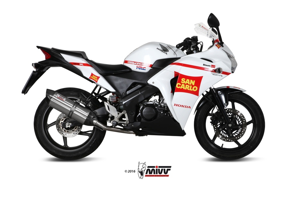 [H.060.L7] Mivv Full system 1x1 Suono St. Steel con tapa carbono Honda CBR 125 R 2011-16