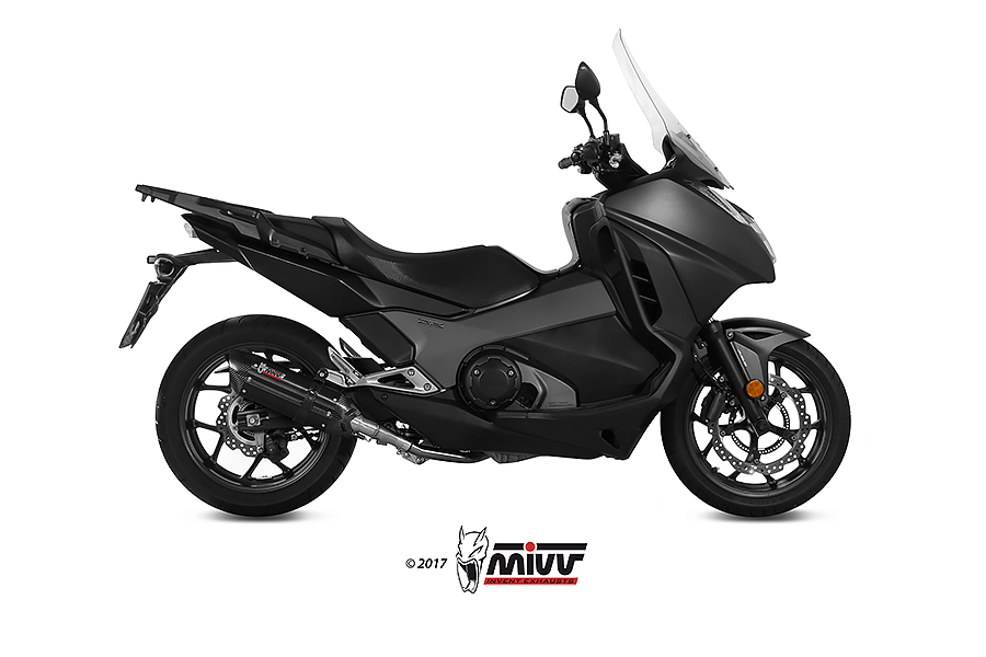 [H.065.L9] Mivv Slip-On Suono black con tapa carbono Honda Integra  750 2016-20 / NC 750 S / X 2016-22