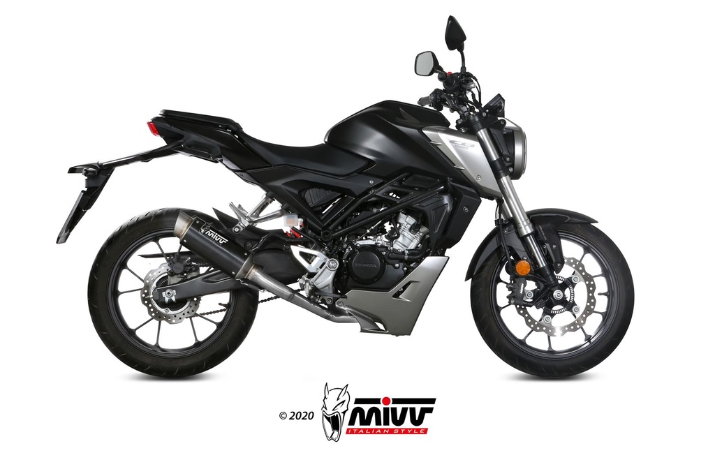 [H.074.LXBP] Mivv Full system 1x1 GP Pro black Honda CB 125 R 2018-20