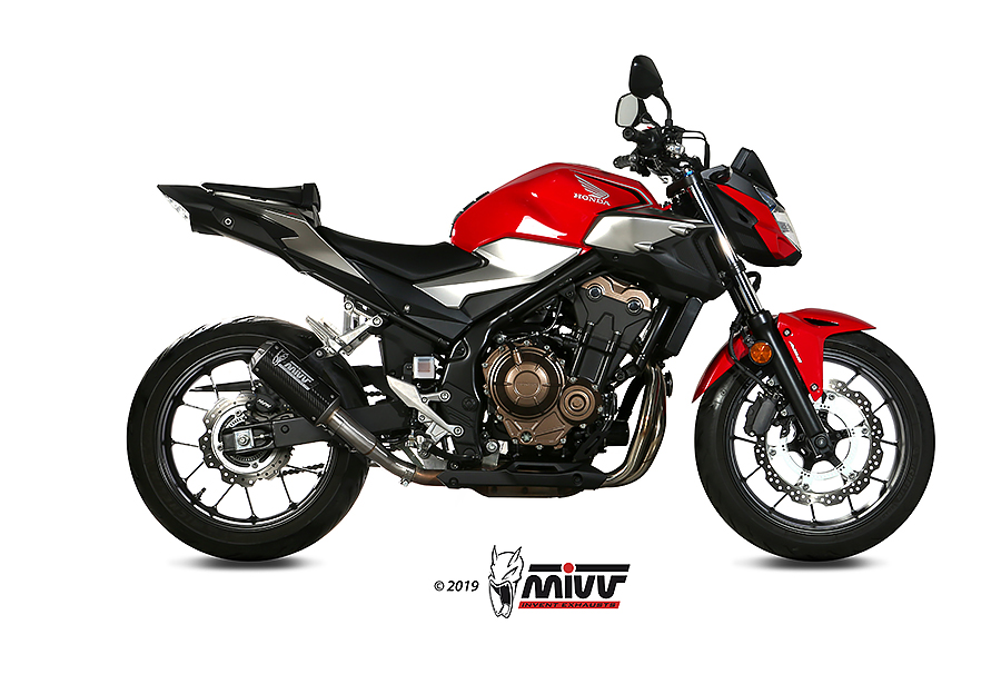 [H.075.SM3C] Mivv Slip-On Mk3 carbono Honda CB 500 F 2019-24