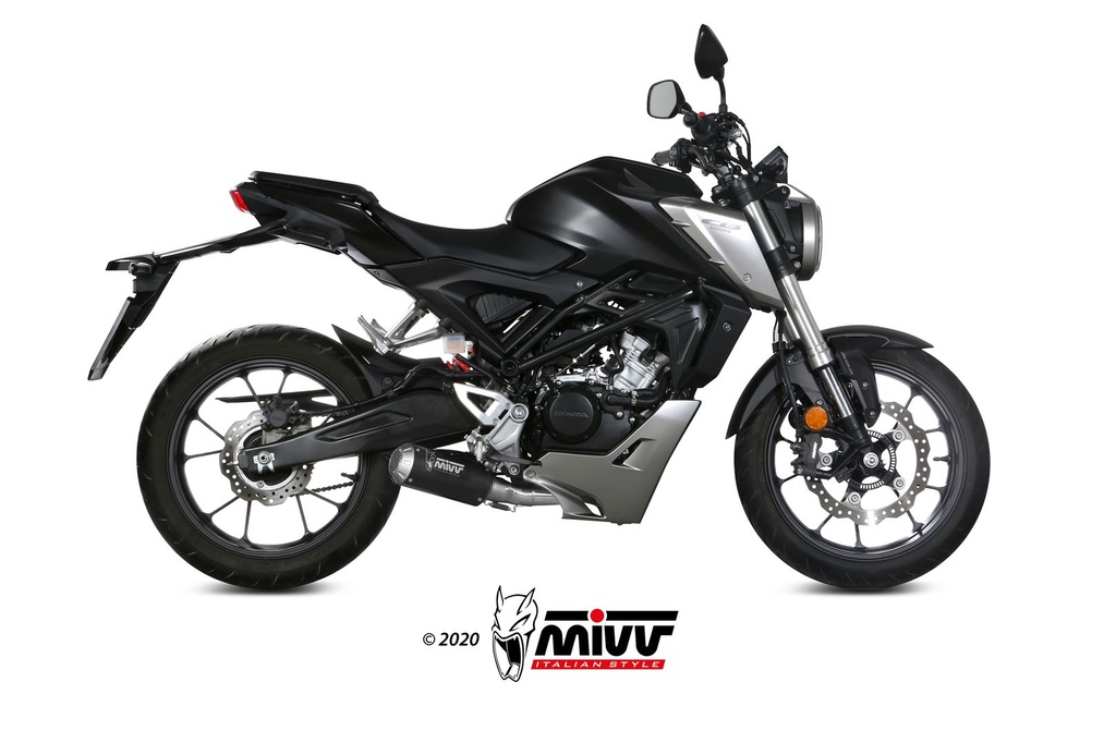 [H.076.SM3B] Mivv Full system 1x1 MK3 black Honda CB 125 R 2018-20