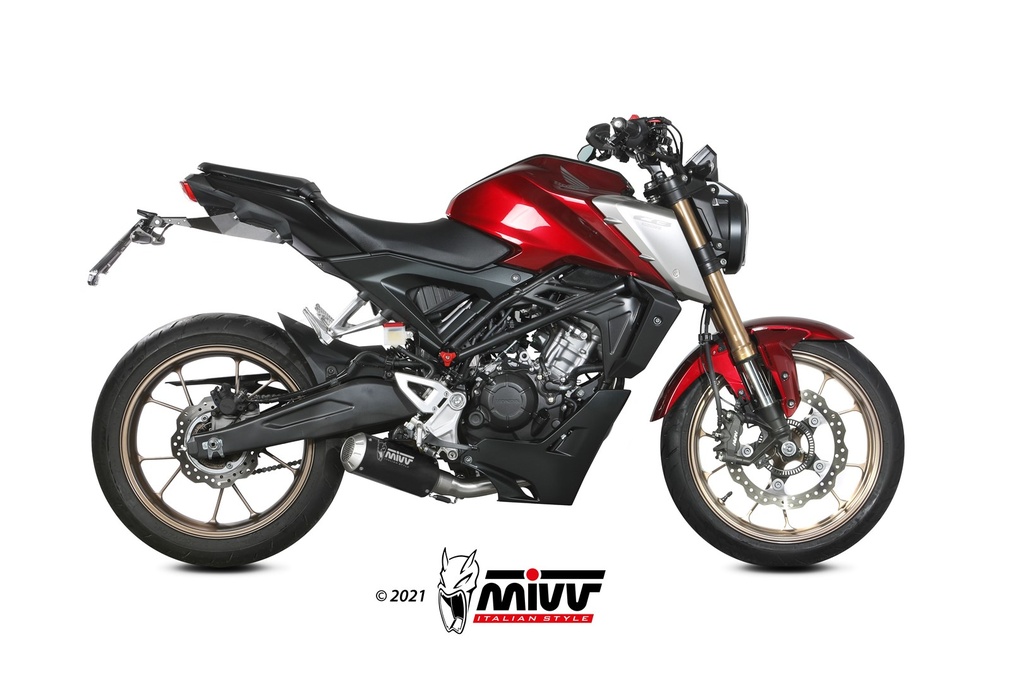 [H.078.SM3B] Mivv Full system 1x1 MK3 black Honda CB 125 R 2021-24