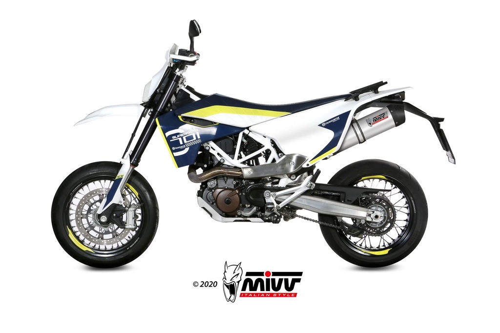 [HU.001.L4C] Mivv Slip-On Oval titan con tapa carbono Husqvarna 701 Enduro / Supermoto 2017-20