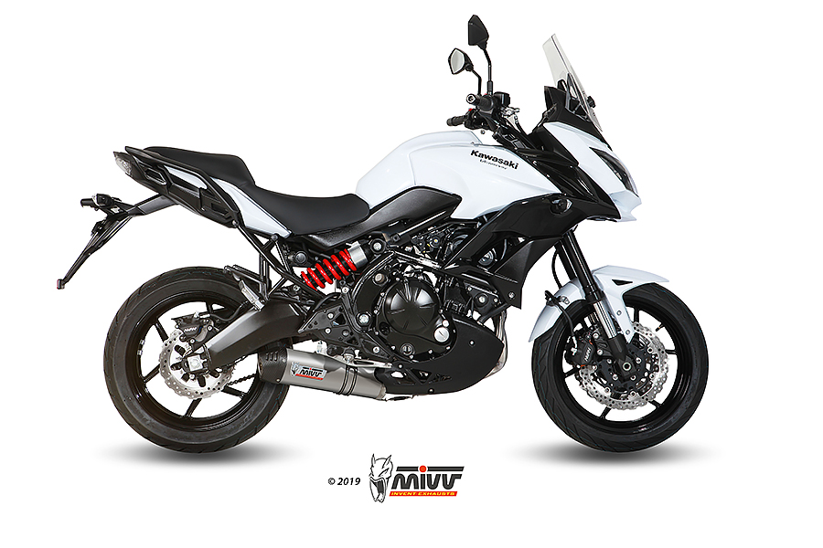 [K.041.L4C] Mivv Full system 2x1 Oval titan con tapa carbono Kawasaki Versys 650 2015-22