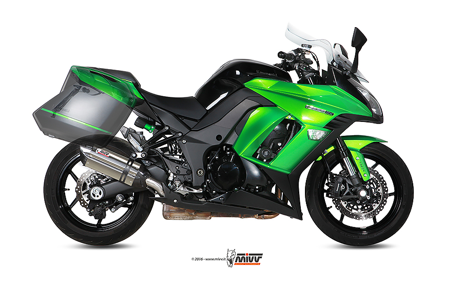 [K.043.L7] Mivv 2 Slip-On Suono St. Steel con tapa carbono Kawasaki Z1000 SX / Ninja 1000 SX 2014-19