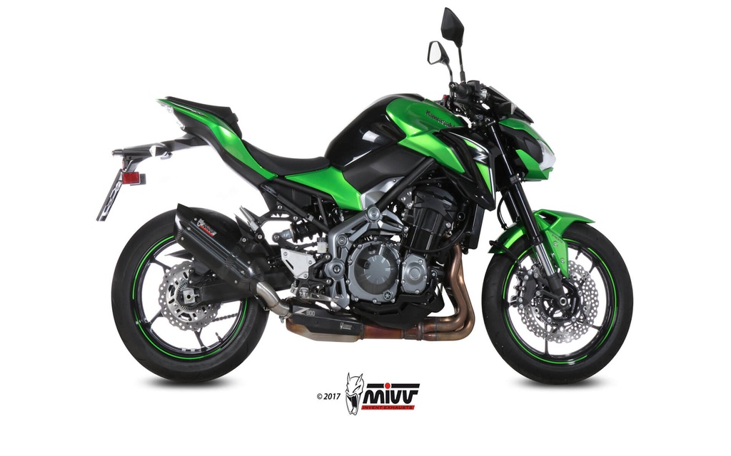 [K.045.L9] Mivv Slip-On Suono black con tapa carbono Kawasaki Z900 2017-19 / Z900 A2 (35/70 KW) 2017-24