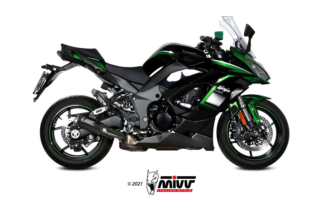 [K.054.SM3C] Mivv Slip-On Mk3 carbono Kawasaki Ninja 1000 SX / Tourer 2020-24