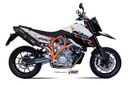 Mivv 2 Bolt-On Suono black con tapa carbono KTM LC8 950 Supermoto R 05-06 / 990 Supermoto R 07-13