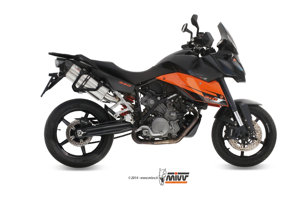 [KT.013.L7] Mivv 2 Slip-On Suono St. Steel con tapa carbono KTM 990 Supermoto SMT 2009-13