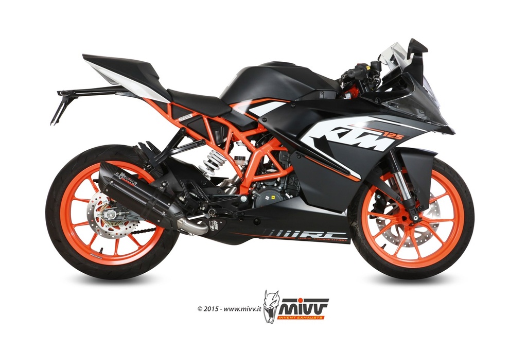 [KT.016.L9] Mivv Full system 1x1 Suono black con tapa carbono KTM RC 125 2014-16