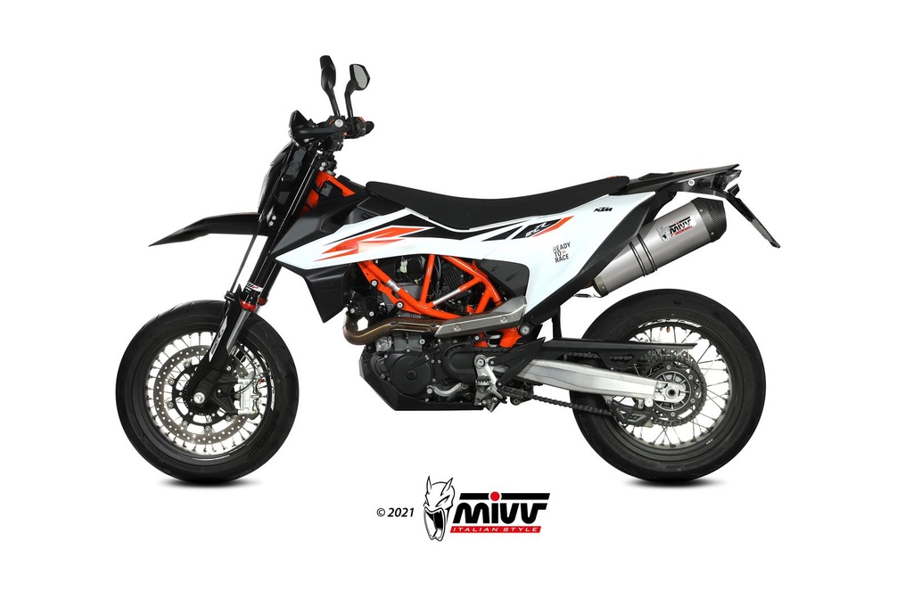 [KT.023.LNC] Mivv Slip-On Oval titan con tapa carbono KTM 690 SMC R 2020-23