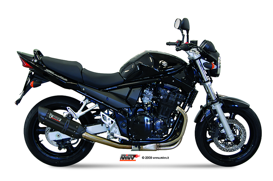 [S.017.L9] Mivv Slip-On Suono black con tapa carbono Suzuki GSF 650 Bandit 2005-06