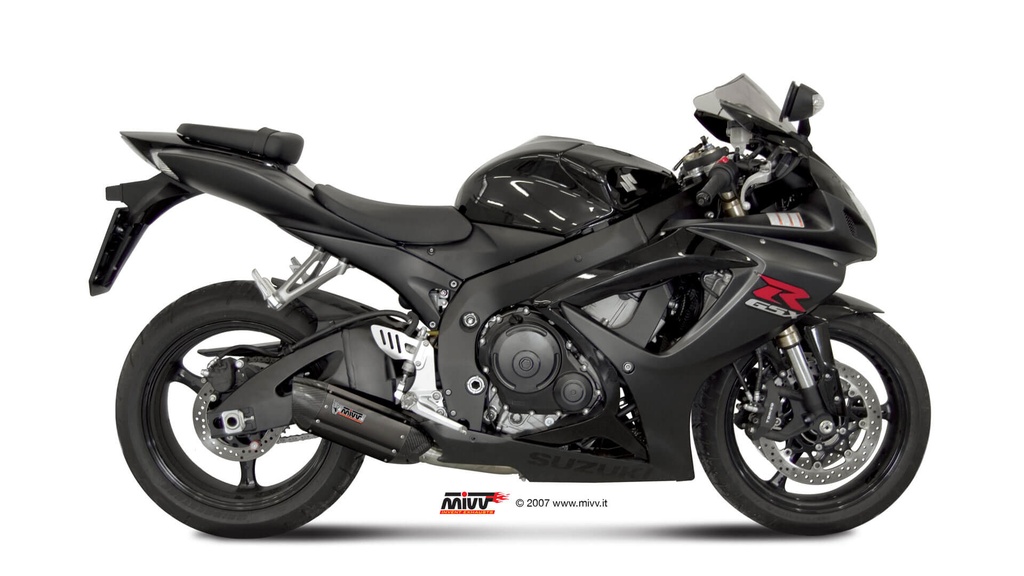 [S.021.L9] Mivv Slip-On Suono black con tapa carbono Suzuki GSX-R 600 / GSX-R 750 2006-07