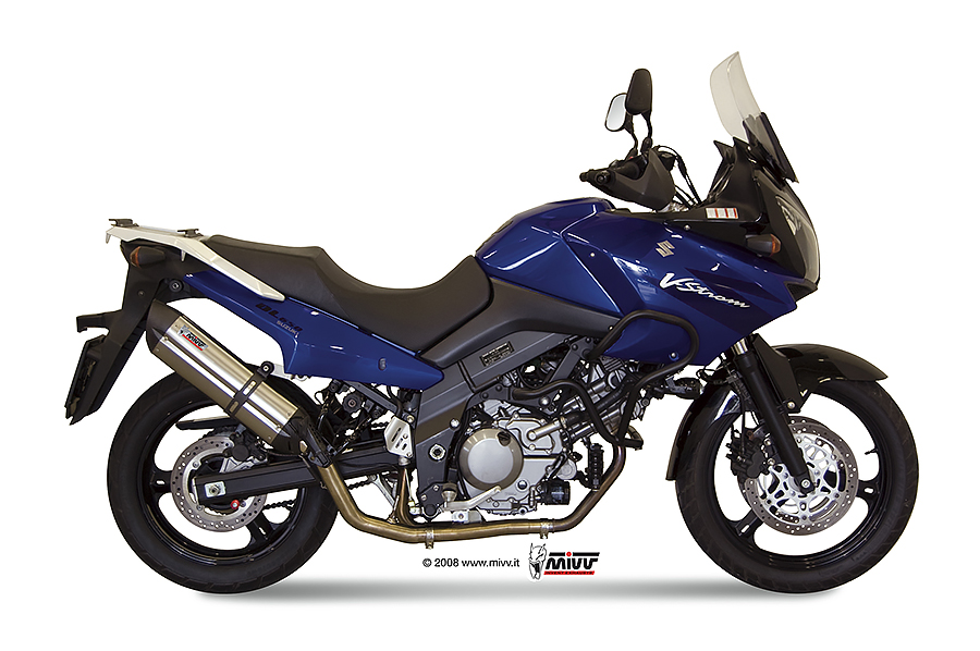 [S.027.L7] Mivv Full system 2x1 Suono St. Steel con tapa carbono Suzuki DL V-Strom 650 2007-11