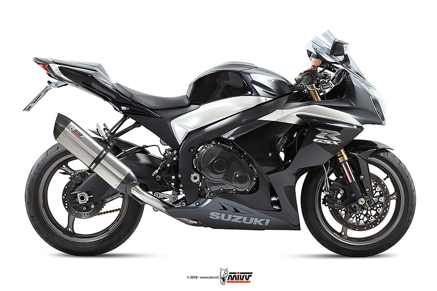 [S.034.L7] Mivv 2 Slip-On Suono St. Steel con tapa carbono Suzuki GSX-R 1000 2009-11