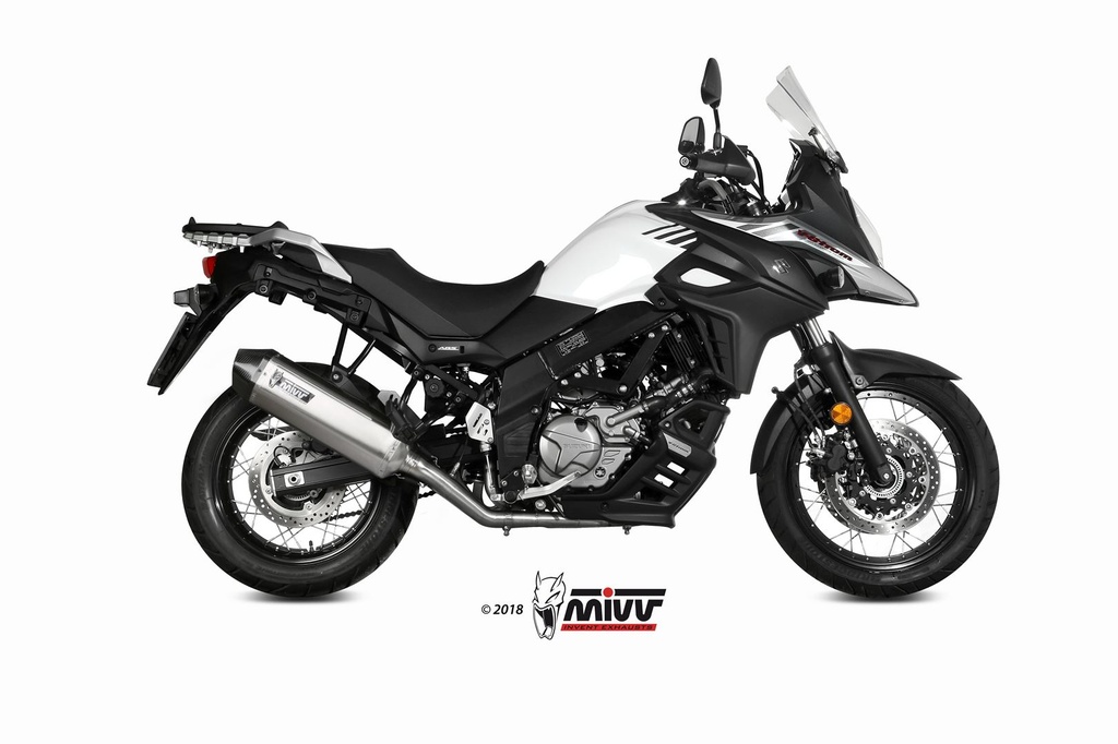 [S.049.LRX] Mivv Full system 2x1 Speed edge St. Steel con tapa carbono Suzuki DL V-Strom 650 / XT 2017-24