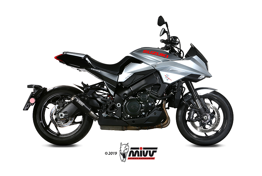 [S.056.LM3B] Mivv Slip-On Mk3 black Suzuki GSX-S 1000 Katana 2019-24