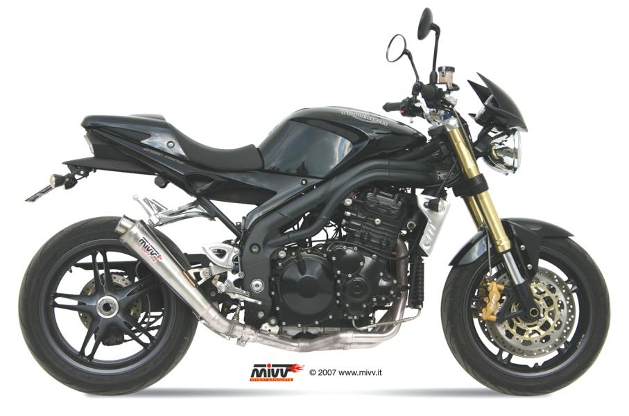 [T.005.LC3] Mivv Slip-On X-Cone St. Steel Triumph Speed Triple 2005-06