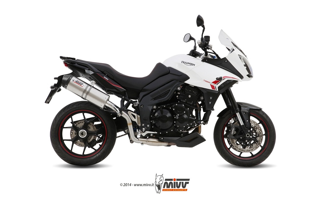 [T.014.LNC] Mivv Slip-On Oval titan con tapa carbono Triumph Tiger 1050 Sport 2013-16