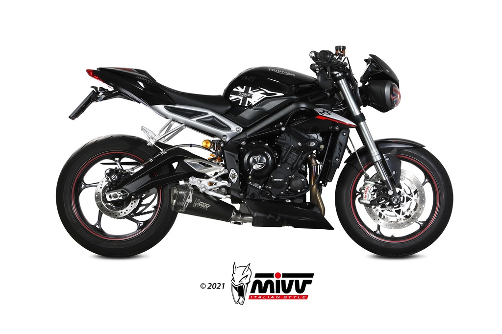 [T.019.LDRB] Mivv Slip-On Delta Race black Triumph Street Triple R / S / RS 2017-23