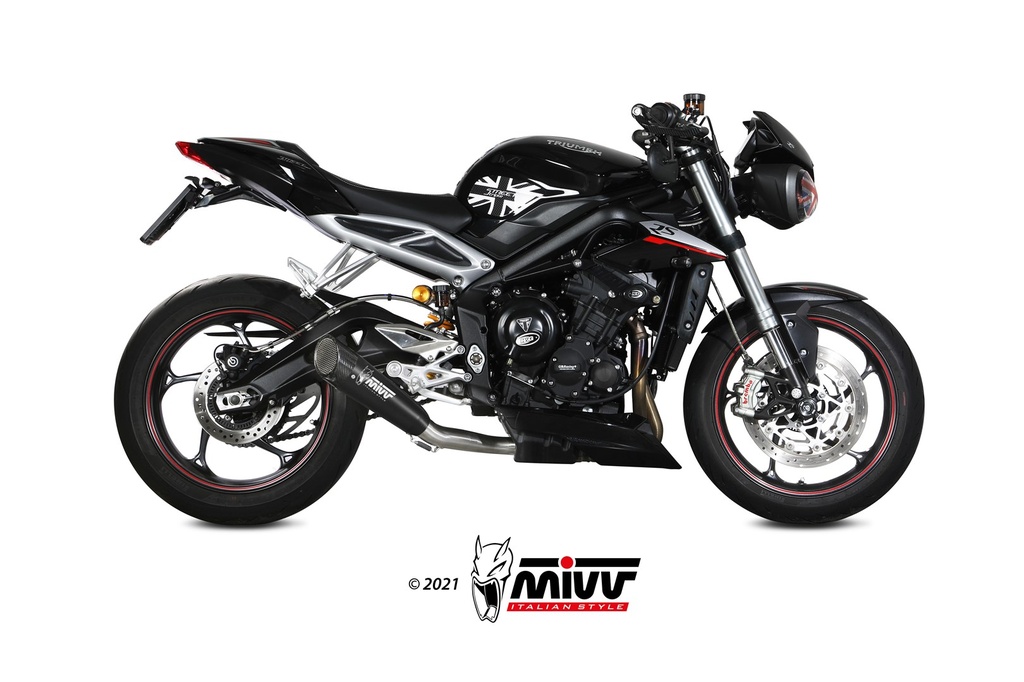 [T.019.SC5B] Mivv Slip-On X-M5 black Triumph Street Triple R / S / RS 2017-23