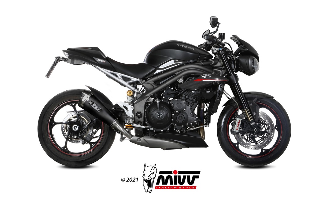 [T.021.LDRC] Mivv Slip-On Delta Race black Triumph Speed Triple R / S / RS 2018-20