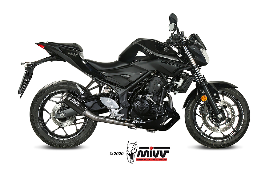 [X.YA.0008.SM3C] Mivv Full system 2x1 MK3 carbono Yamaha YZF R25 2015-24 / MT-03 2016-23 / R3 2015-24