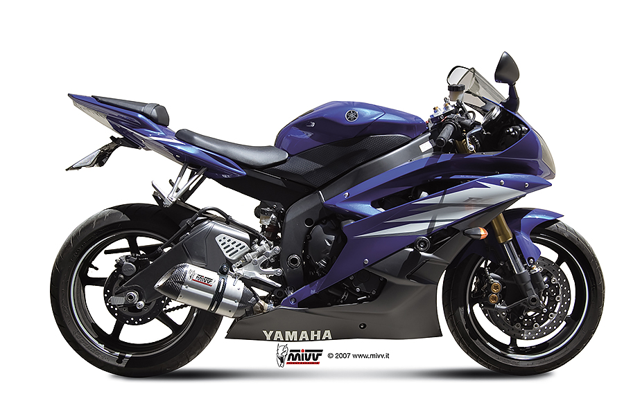 [Y.021.L7] Mivv Slip-On Suono St. Steel con tapa carbono Yamaha YZF 600 R6 2006-16