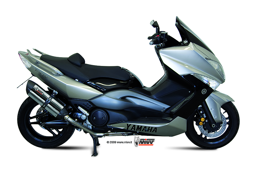 [Y.028.L7] Mivv Full system 2x1 Suono St. Steel con tapa carbono Yamaha T-MAX 500 2008-11