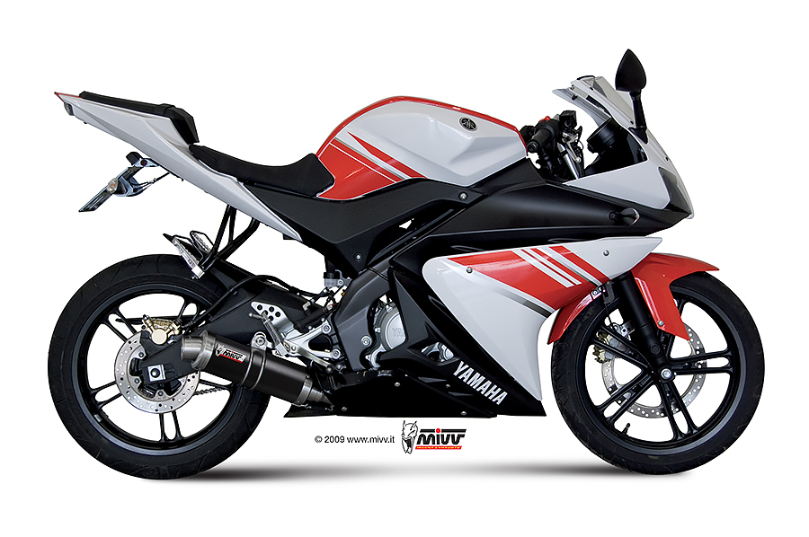 [Y.030.LXB] Mivv Full system 1x1 GP black Yamaha YZF R125 2008-13