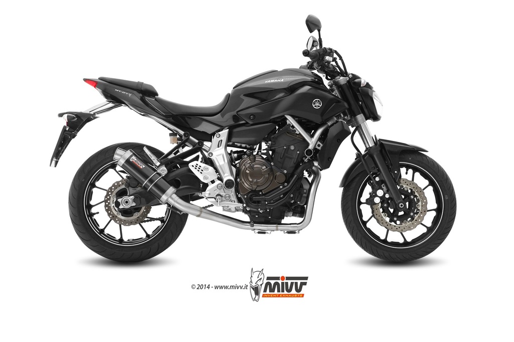 [Y.045.LXB] Mivv Full system 2x1 GP black Yamaha MT-07 / FZ-07 2014-24