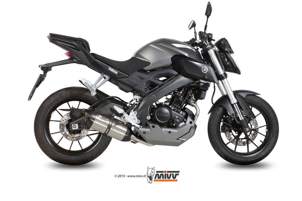 [Y.047.L7] Mivv Full system 1x1 Suono St. Steel con tapa carbono Yamaha MT-125 2015-19 / YZF R125 2014-18