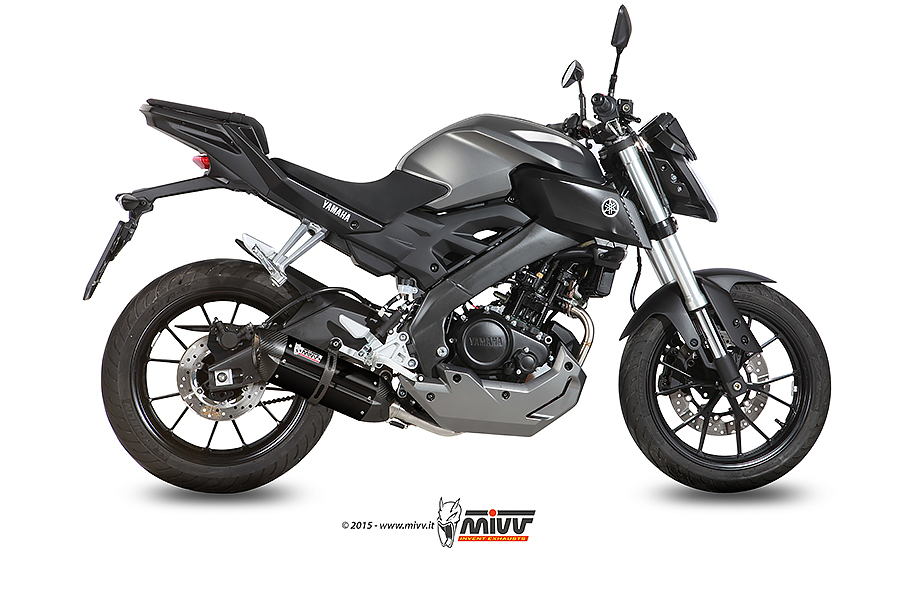 [Y.047.L9] Mivv Full system 1x1 Suono black con tapa carbono Yamaha MT-125 2015-19 / YZF R125 2014-18