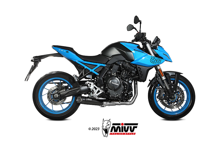 [S.062.SC5B] Mivv Full system 2x1 X-M5 black Suzuki GSX-8S 2022-24