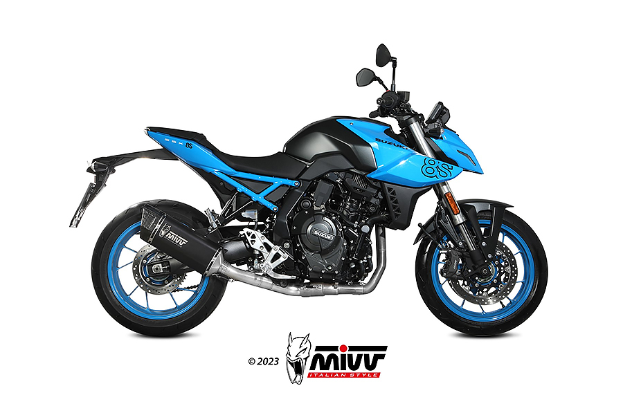 [S.063.LR1XB] Mivv Full system 2x1 SR-1 black Suzuki GSX-8S 2022-24