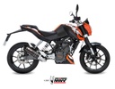 Mivv Full system 1x1 GP black con tapa carbono KTM 125 Duke 2011-16 / 200 Duke 2012-14