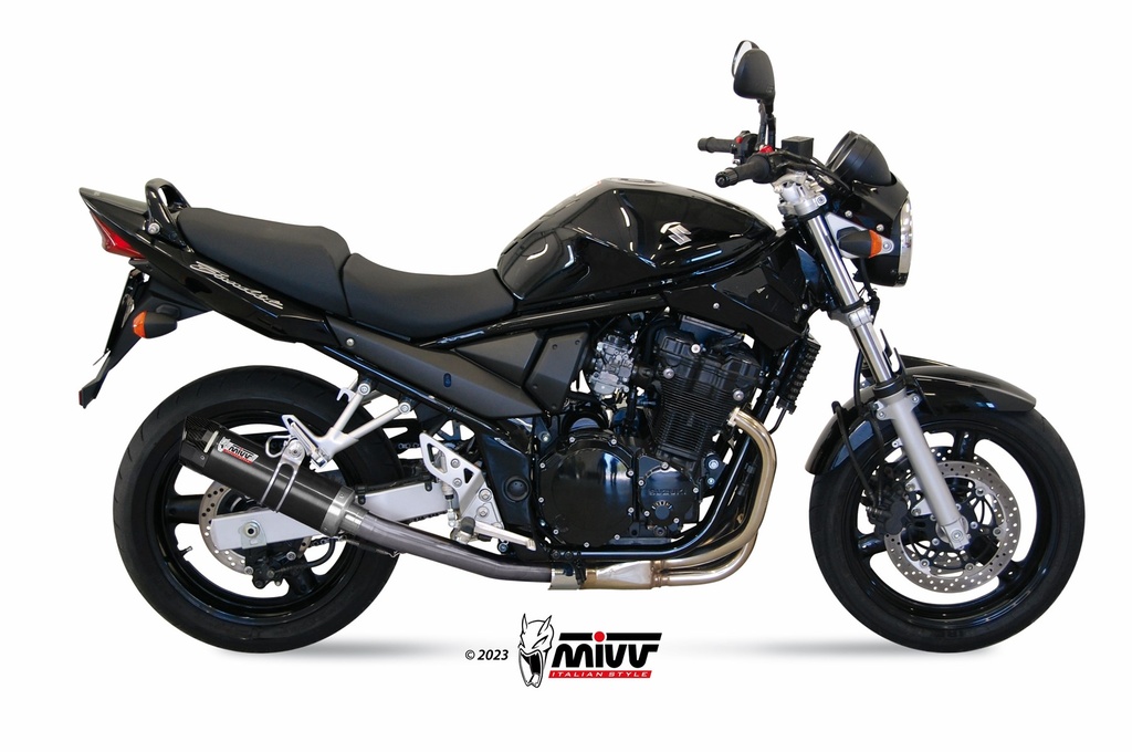 [S.017.LXBC] Mivv Slip-On GP black con tapa carbono Suzuki GSF 650 Bandit 2005-06