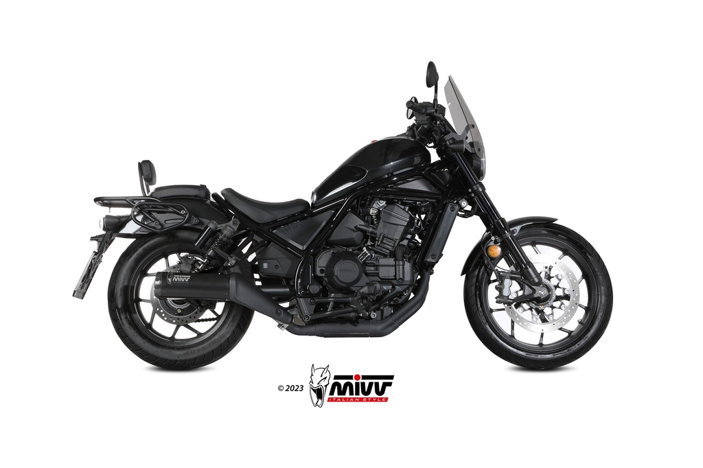 [H.092.LH1BC] MIVV SLIP-ON HR-1 BLACK CON TAPA EN CARBONO HONDA CMX 1100 REBEL 2022-24