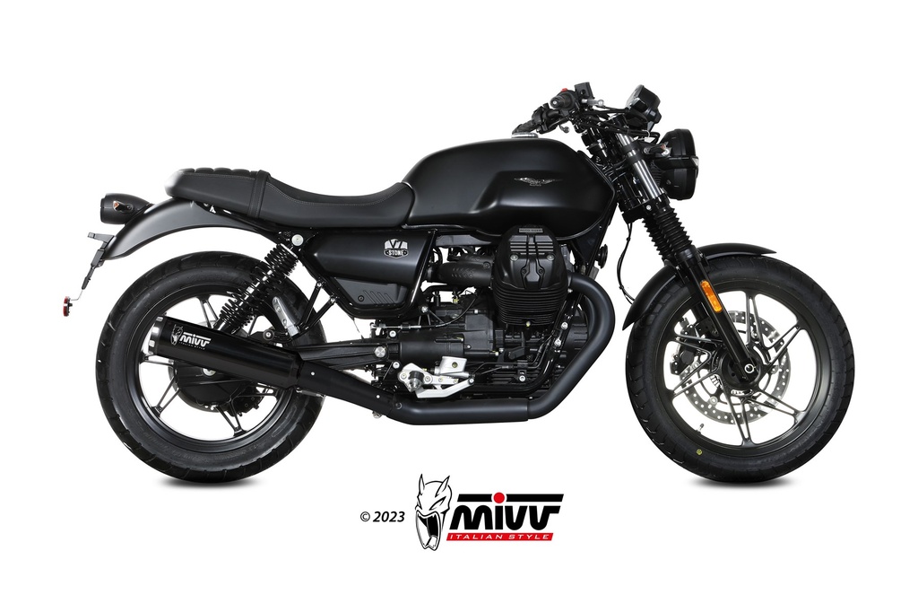 [M.014.LH1BA] MIVV 2 SLIP-ON HR-1 BLACK MOTO GUZZI V7 STONE 2021-24